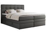 BOXSPRINGBETT ERNI KING 200/200 Dunkelgrau Kunstleder - H4