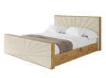 POLSTERBETT mit Bettkasten, Fußteil und Lattenrost, Boxbett mit Matratze H3/H4 - ENZO6-Z 120x200 Beige
