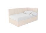 EINZELBETT Jugendbett mit Bettkasten Links, mit Matratze - LOVY 90x200 Beige