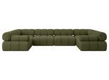WOHNLANDSCHAFT modulares Sofa Birno-U2 - 380x190x70 cm Grün Bouclé