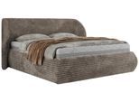 POLSTERBETT CAELA CLASSIC 160/200 - Hellbraun Cord - Pocket-Matratze