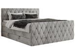 BOXSPRINGBETT MIREN KING DUO 200/200 Hellgrau Velvet - H3
