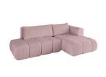 ECKSOFA Ottomane Rechts CLOUD-L 280x185x90 Rosa Cord