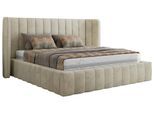 POLSTERBETT GOLETTA CLASSIC 140/200 - Beige Velvet - Multipocket-Matratze