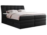BOXSPRINGBETT GOLD-10 KING 120/200 Schwarz Kunstleder - H3
