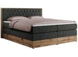 BOXSPRINGBETT AMORE KING 180/200 Dunkelgrau Struktur - H4