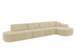 ECKSOFA Ottomane Rechts MARI-L3-v3 - 413x171x83 cm Beige Velours