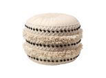 POUF Sahara schwarz-creme im Boho-Stil, 40/40/50 cm