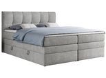 BOXSPRINGBETT ALVIN KING 160/200 Hellgrau Struktur - H3