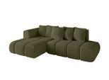 ECKSOFA Ottomane Links CLOUD-L-v1 280x185x90 Grün Bouclé