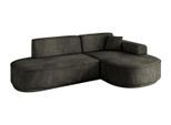 ECKSOFA Ottomane Rechts MARI-L1-v3 - 243x171x83 cm Schwarz Velours