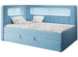 BOXSPRINGBETT JUNIOR GOLD 3 90/200 Blau - linke Seite