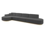 ECKSOFA Ottomane Links MARI-L3-v2 - 413x171x83 cm Grau Bouclé