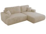 ECKSOFA OVO L Creme Plüsch - Rechts Seite