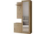GARDEROBE Talia mit Spiegel, universell montierbar, 100/180/35 cm Eiche Artisan