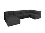 WOHNLANDSCHAFT Ottomane Links MOVO-L 345x180x78 cm Dunkelgrau Velours