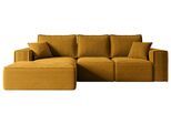 ECKSOFA mit Schlaffunktion und Bettkasten SERRA-L-S - 266x161x87 cm Senfgelb Cord