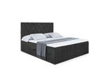 BOXBETT mit H3-Matratze und Lattenrost - LEPARO - 180x200 Schwarz
