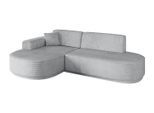 ECKSOFA Ottomane Links MARI-L1-v3 - 243x171x83 cm Grau Cord