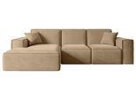 ECKSOFA Ottomane Links SERRA-L - 266x169x80 cm Beige Velours