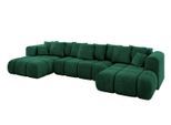WOHNLANDSCHAFT CLOUD-U-v1 405x185x90 Dunkelgrün Velours