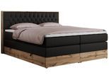 BOXSPRINGBETT AMORE KING 160/200 Schwarz Kunstleder - H3