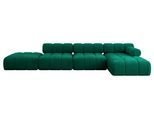 ECKSOFA modulares Sofa Lizur-L2 - 380x160x70 cm Dunkelgrün Velours