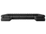 WOHNLANDSCHAFT modulares Sofa Birno-U3 - 475x190x70 cm Schwarz Velours