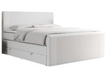 BOXSPRINGBETT KING DOREN 140/200 Weiß Kunstleder - H4