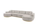 WOHNLANDSCHAFT MARI-U2-v2 - 388x171x83 cm Hellbraun Velours