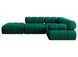 ECKSOFA modulares Sofa Felto-L1 - 285x190x70 cm Dunkelgrün Velours