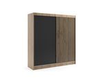 KLEIDERSCHRANK VILAN mit Lamel - 200 cm - Sonoma Eiche|Eiche Wotan