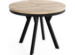 ESSTISCH Vero Neo rund ausziehbar verlängerbar, Eiche Sonoma Hellbraun 100-200/100/77 cm