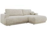 ECKSCHLAFSOFA RINA L Creme Schenille grob gewebt - rechts
