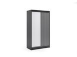 KLEIDERSCHRANK VILAN mit Lamel/LED - 120 cm - Schwarz