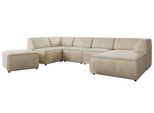 WOHNLANDSCHAFT MODARO U 6M - Beige Velvet - Rechts