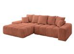 ECKSOFA Ottomane Links ENSI-L - 267x164x88 cm Koralle