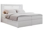 BOXBETT GOLD-5 LED 160/200 Weiß Kunstleder - H4