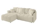 ECKSOFA Ottomane links LONLI-L 251x189x68 Creme Bouclé