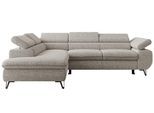 ECKSOFA PABLO L Hellgrau Struktur - Links Seite