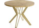 ESSTISCH Daisy runder ausziehbarer, Lancelot Eiche 100-180/100/76 cm