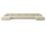 WOHNLANDSCHAFT modulares Sofa Tesso-U3 - 475x160x70 cm Beige Bouclé