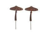 GARTENSTECKER Metall – 2er-Set Pilze Gartendeko in Rostoptik