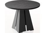ESSTISCH Kova runder ausziehbarer, Marmor Schwarz 120-200/120/76 cm