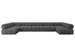 WOHNLANDSCHAFT modulares Sofa Garvo-U3 - 475x190x70 cm Grau Bouclé