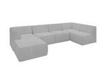 WOHNLANDSCHAFT Ottomane Links MOVO-L 345x180x78 cm Grau Cord