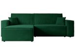 ECKSOFA mit Schlaffunktion und Bettkasten CELTIC-XL - 277x143x83 cm Grün Velours