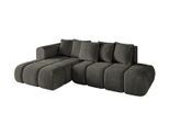 ECKSOFA Ottomane Links CLOUD-L-v1 280x185x90 Schwarz Velours