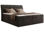 BOXBETT DAGOS 200/200 - Dunkelgrau Schenille glatt - H4 - Topper Visco