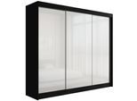 KLEIDERSCHRANK PEKA - 250 cm - Schwarz|Weiß